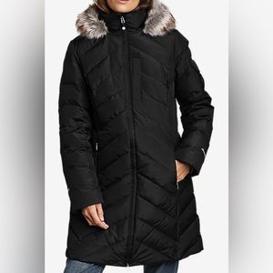 Eddie Bauer Women's Crystal Ridge Down Parka Allied Size Large Black Color New